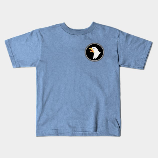 101st Airborne Eagle Head Kids T-Shirt by Trent Tides